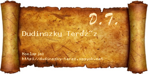 Dudinszky Teréz névjegykártya